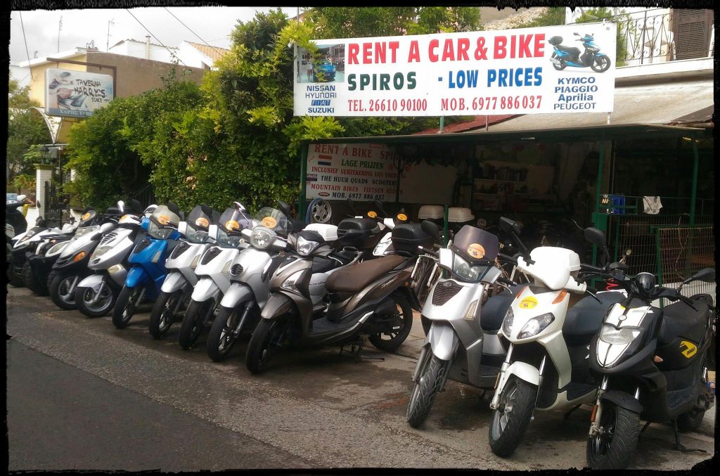 spiros rental car scooters corfu